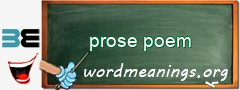 WordMeaning blackboard for prose poem